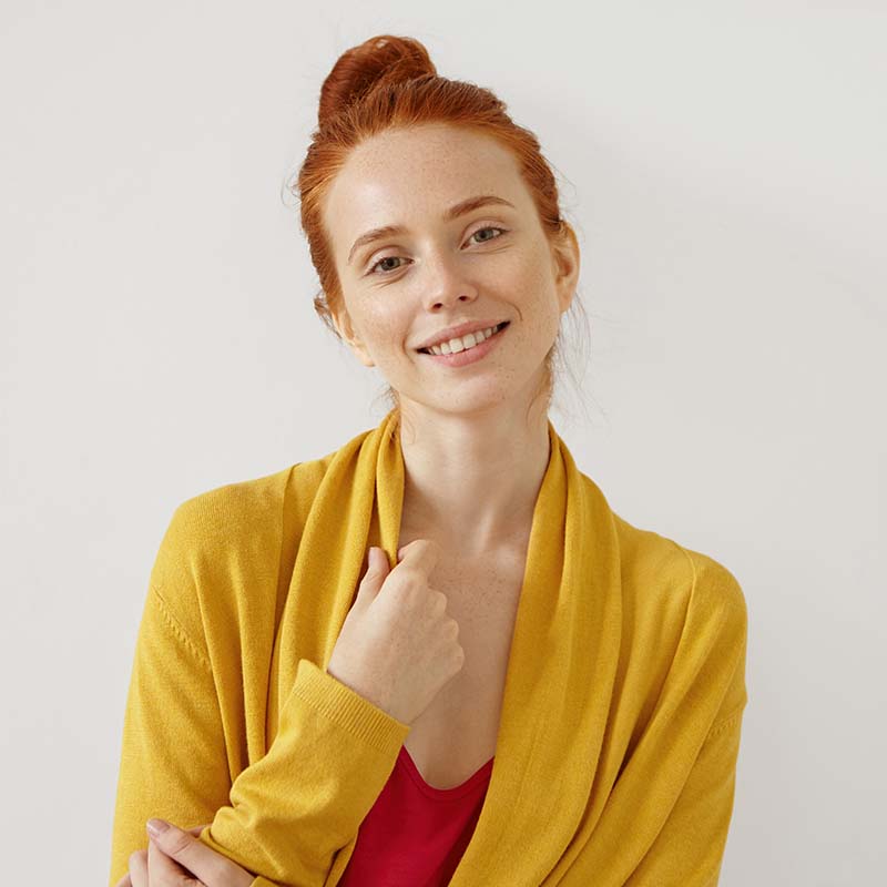 adorable young female with ginger hair freckles an UHCUVNW
