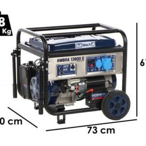 BullMach AMBRA 13800 E - Groupe électrogène sur chariot à essence avec AVR 10 kW - Continue 9 kW Monophasé