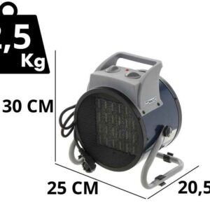 BullMach BM-EFH 3RC - Générateur d'air chaud électrique - élément chauffant en céramique - 3KW