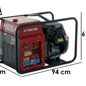 MOSA GE 11000 HBS - Groupe électrogène 9.9 KW Monophasé - Honda GX630 - Alternateur italien