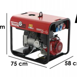 TecnoGen H8000TLX - Groupe électrogène de courant 6 kW triphasé à essence - Moteur Honda GX 390